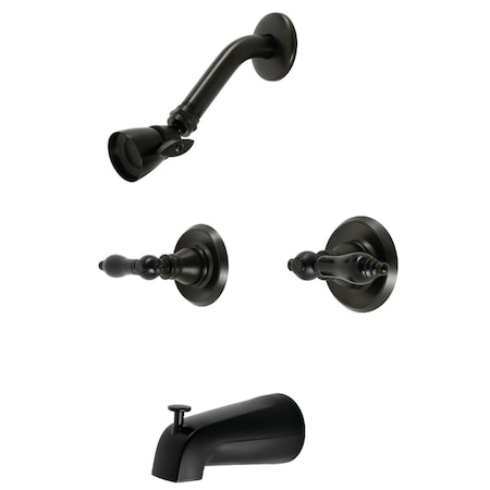 Kingston Brass Two-Handle Tub and Shower Faucet, Matte Black KB240AKL